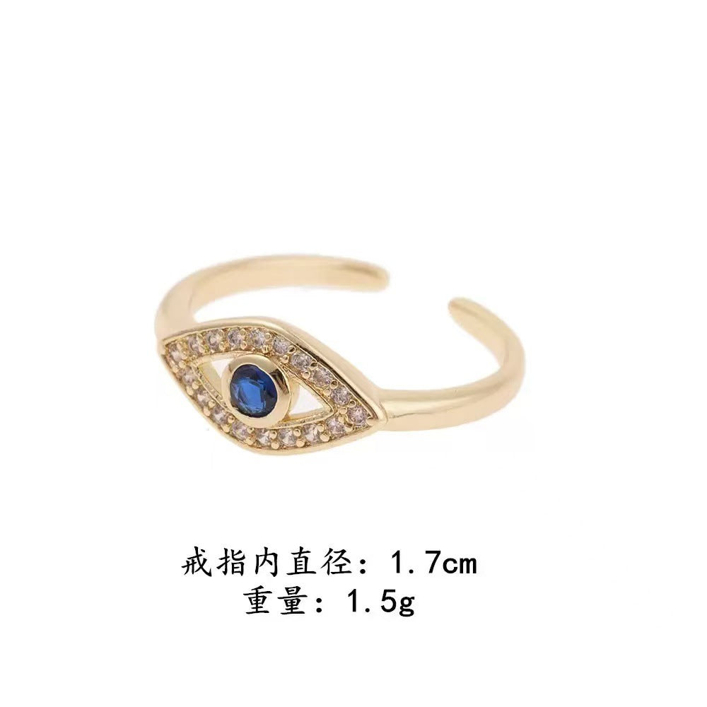 Jewelry Devil's Eye Blue Eye Open Ring Factory Direct Sale