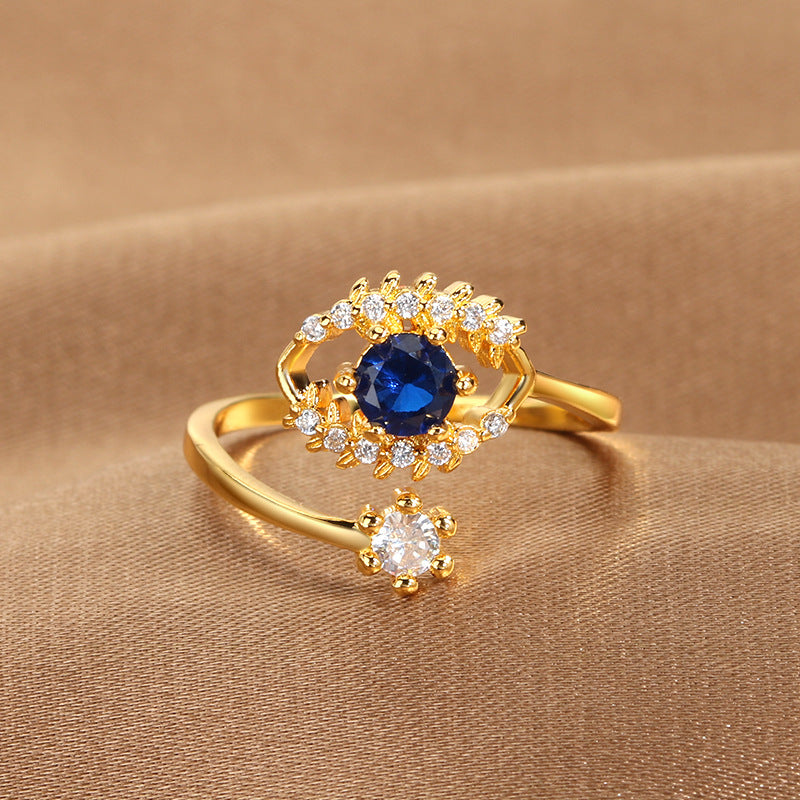 Jewelry Devil's Eye Blue Eye Open Ring Factory Direct Sale