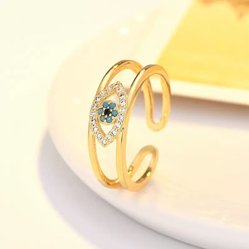 Jewelry Devil's Eye Blue Eye Open Ring Factory Direct Sale