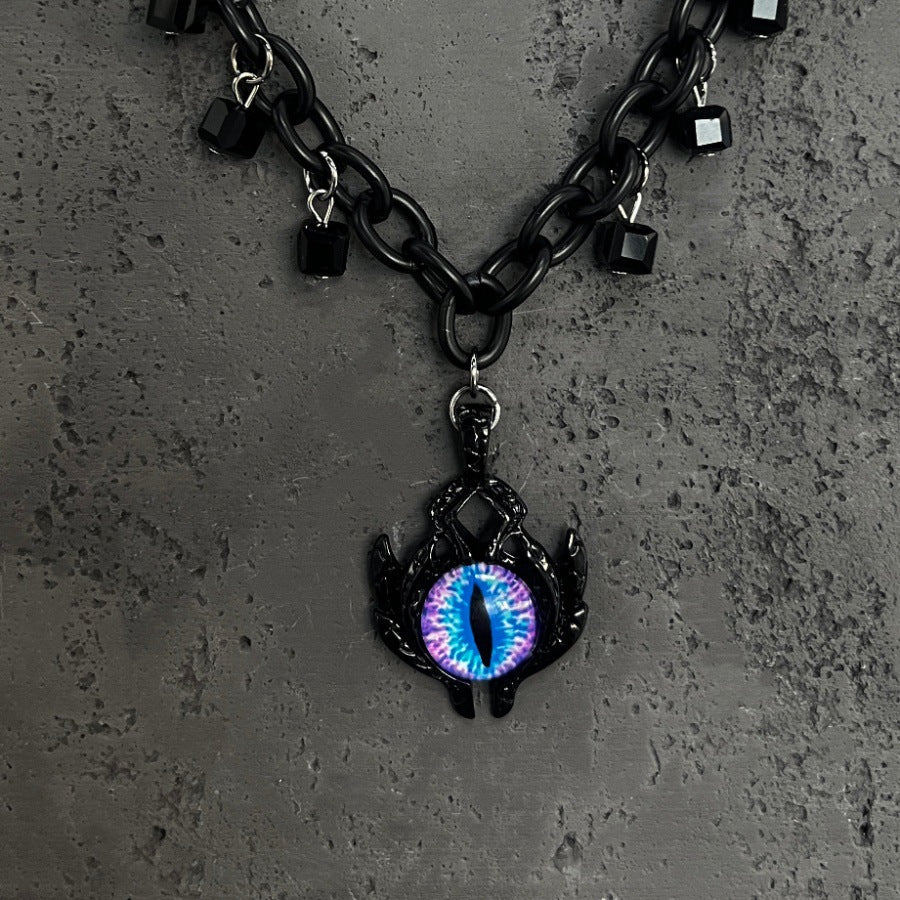 Dark Style Demon Eye Necklace Niche Hip Hop Choker Design High-End Clavicle Chain