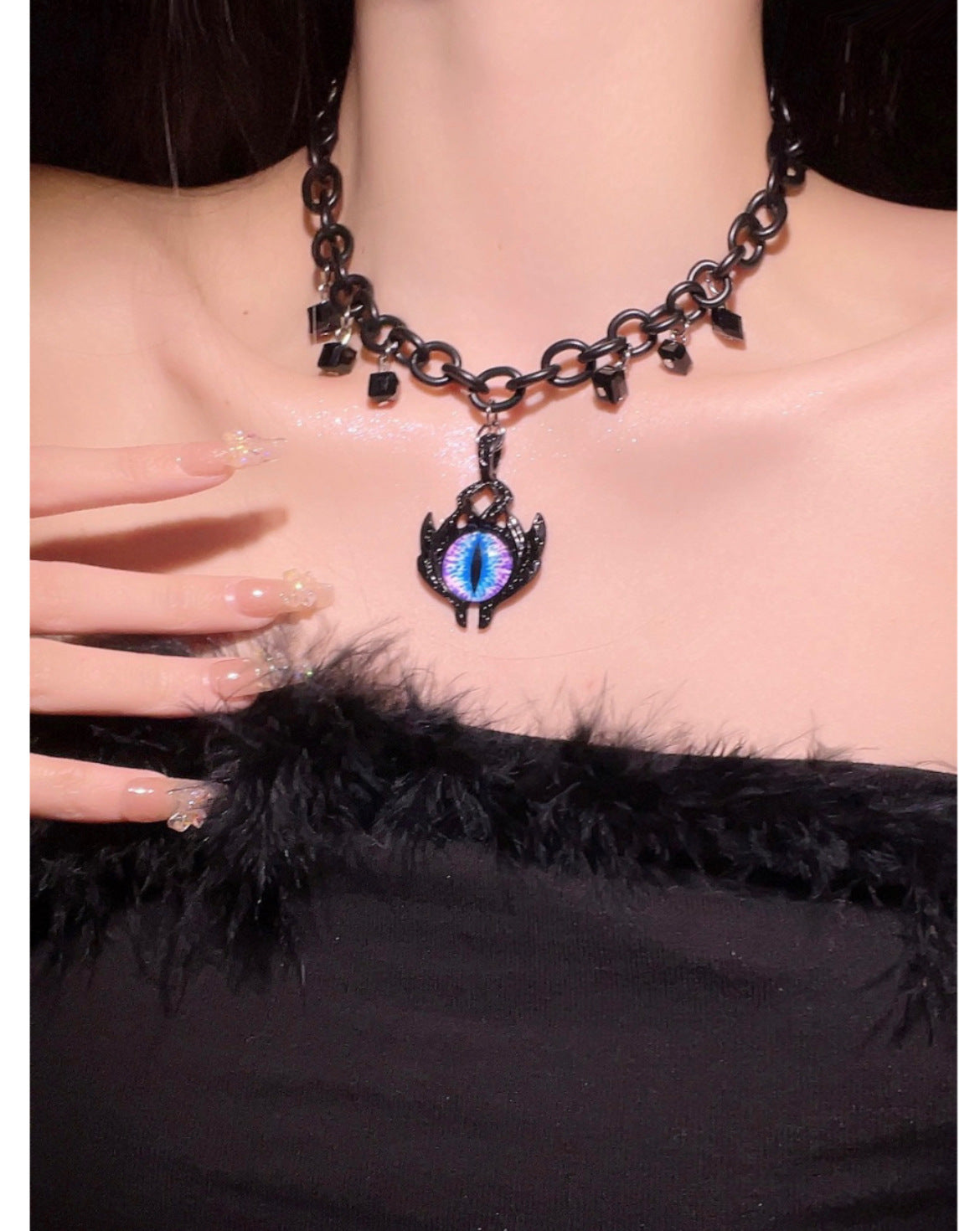 Dark Style Demon Eye Necklace Niche Hip Hop Choker Design High-End Clavicle Chain