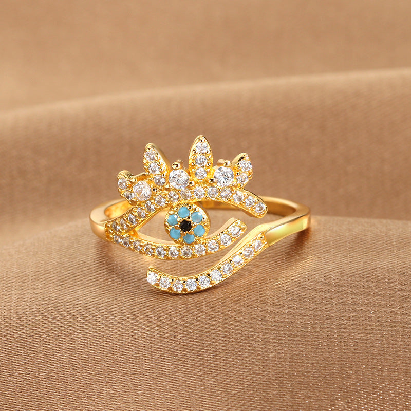 Jewelry Devil's Eye Blue Eye Open Ring Factory Direct Sale