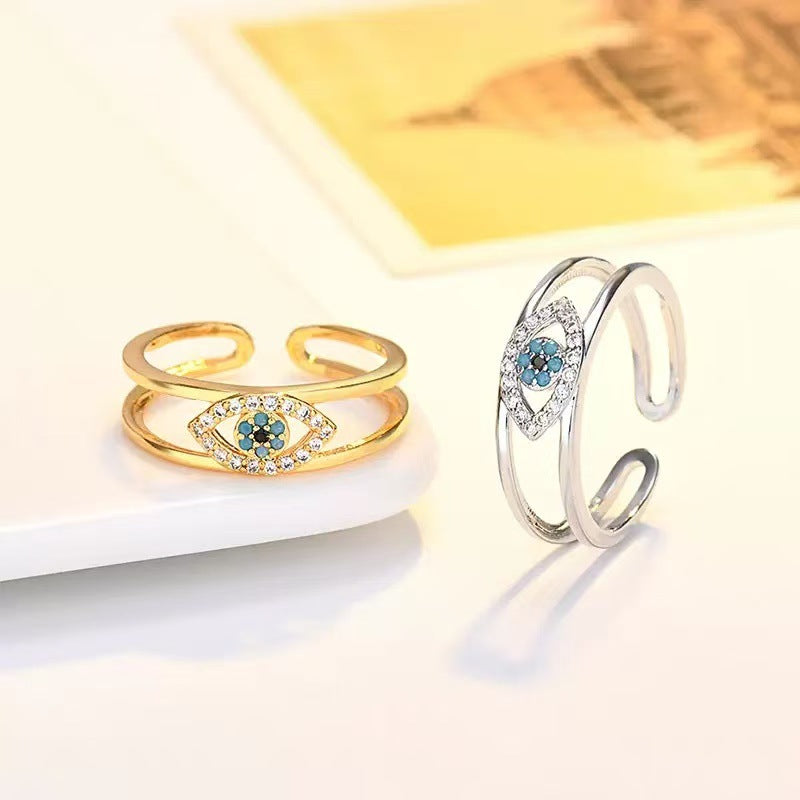 Jewelry Devil's Eye Blue Eye Open Ring Factory Direct Sale