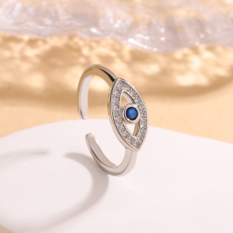 Jewelry Devil's Eye Blue Eye Open Ring Factory Direct Sale
