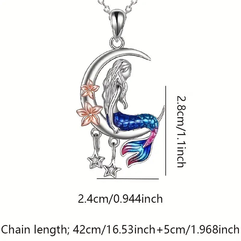 Mermaid Star Multicolor Necklace European and American fashion Valentine's Day Gift Pendant