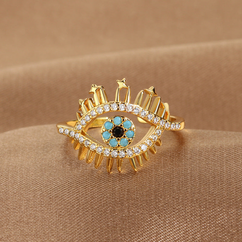 Jewelry Devil's Eye Blue Eye Open Ring Factory Direct Sale