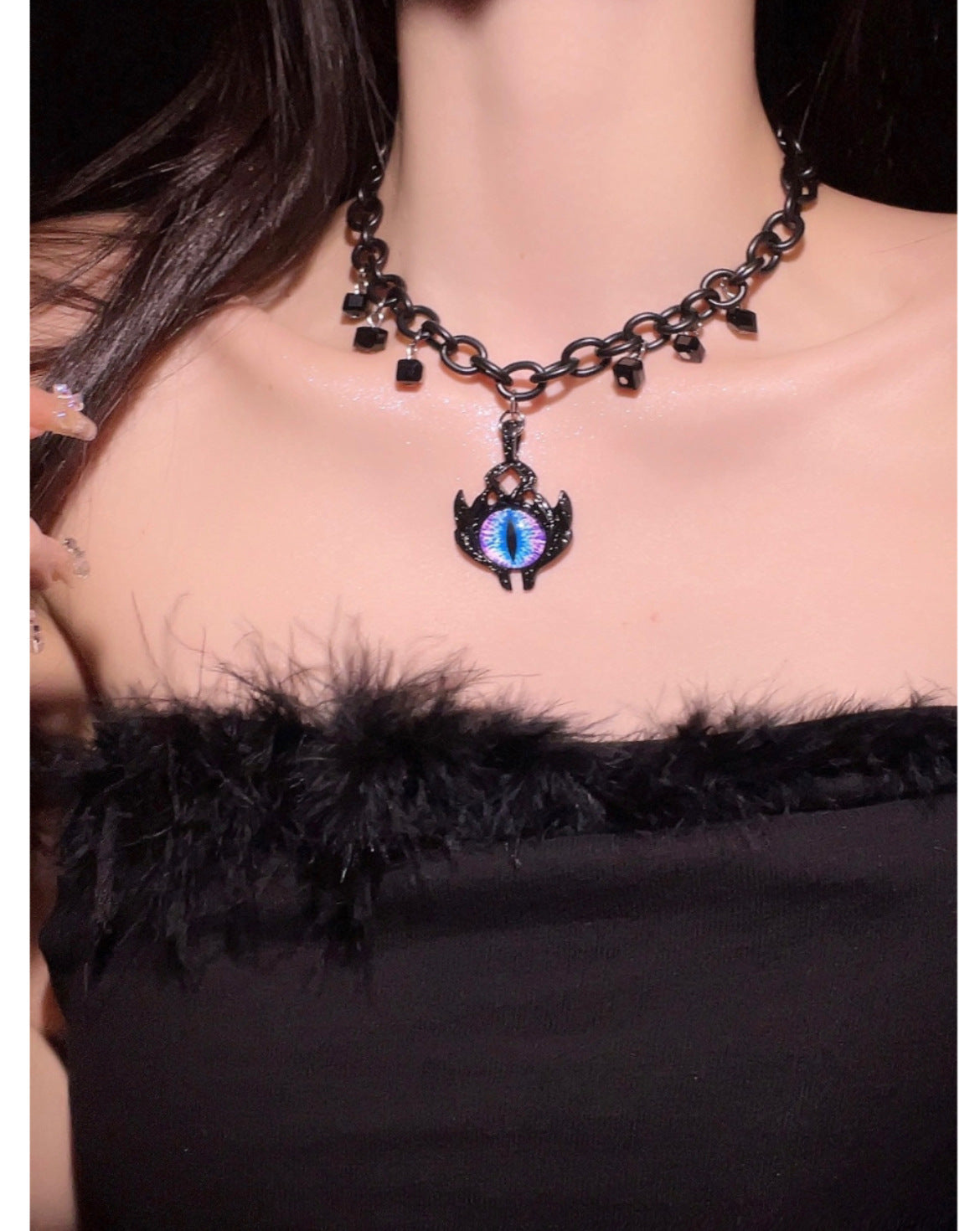 Dark Style Demon Eye Necklace Niche Hip Hop Choker Design High-End Clavicle Chain