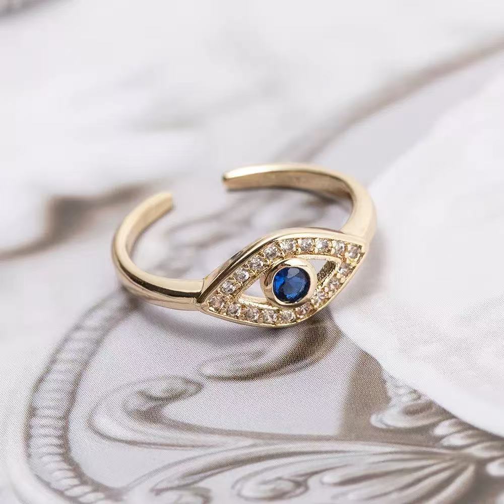 Jewelry Devil's Eye Blue Eye Open Ring Factory Direct Sale