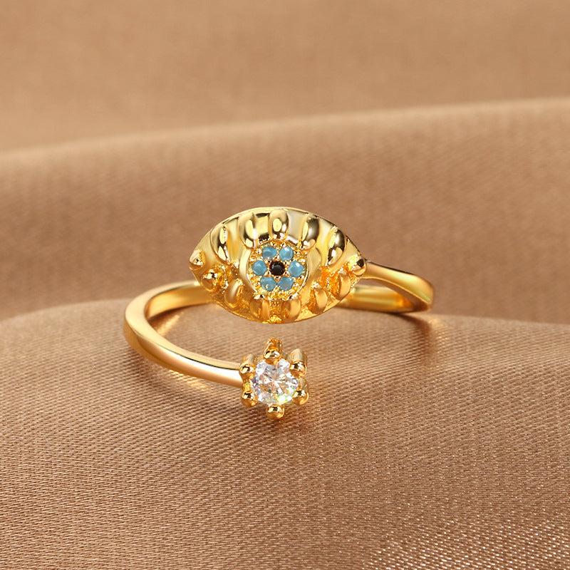 Jewelry Devil's Eye Blue Eye Open Ring Factory Direct Sale