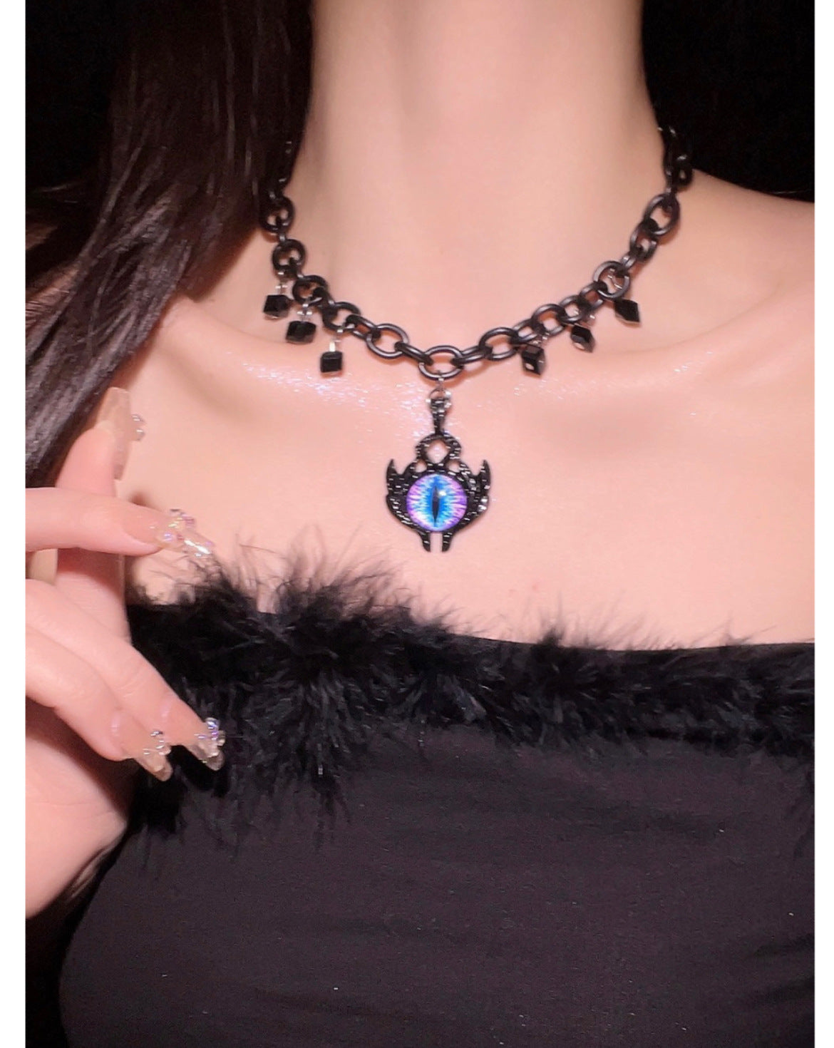 Dark Style Demon Eye Necklace Niche Hip Hop Choker Design High-End Clavicle Chain