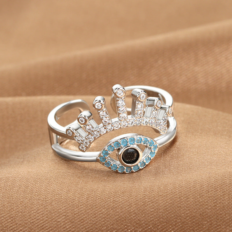 Jewelry Devil's Eye Blue Eye Open Ring Factory Direct Sale