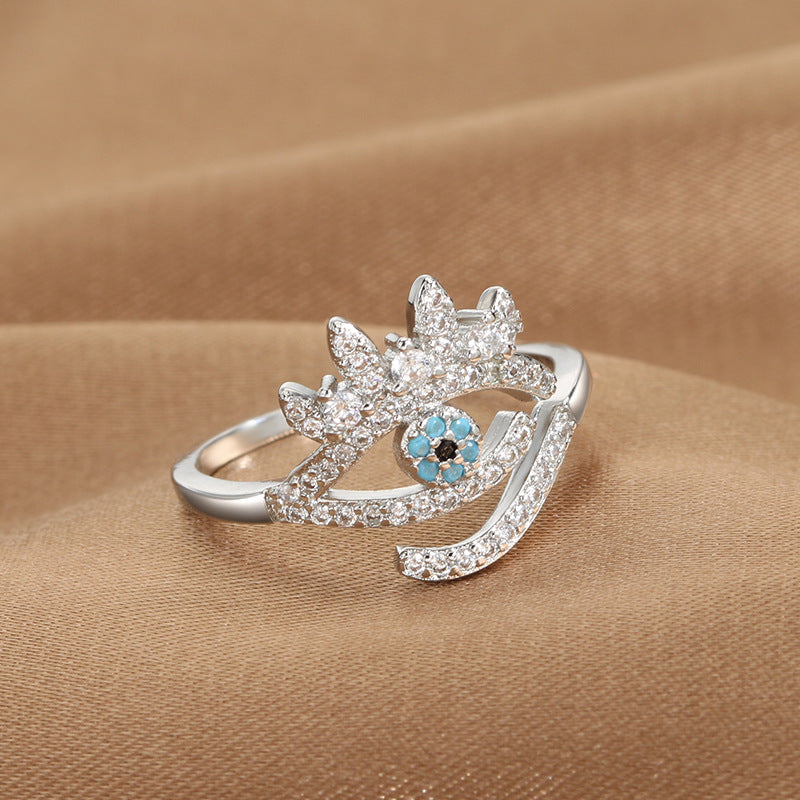 Jewelry Devil's Eye Blue Eye Open Ring Factory Direct Sale