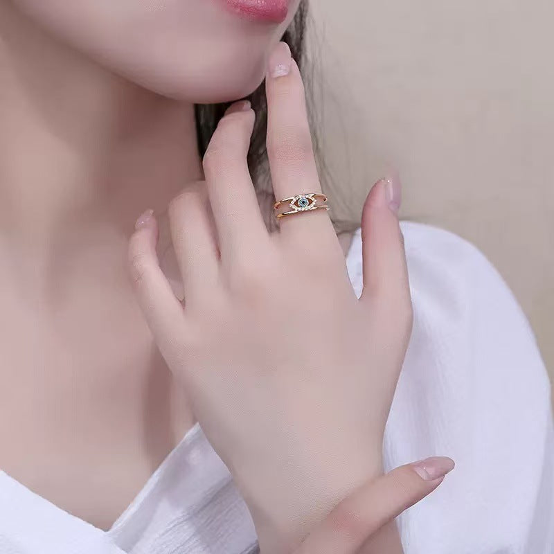 Jewelry Devil's Eye Blue Eye Open Ring Factory Direct Sale