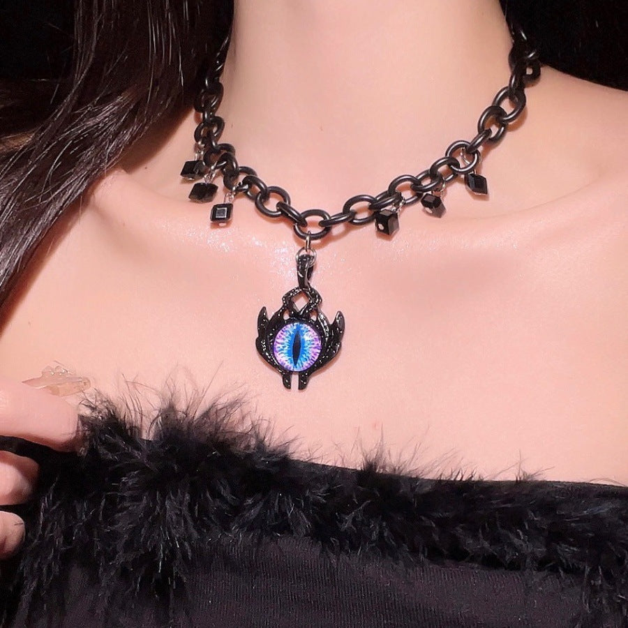 Dark Style Demon Eye Necklace Niche Hip Hop Choker Design High-End Clavicle Chain