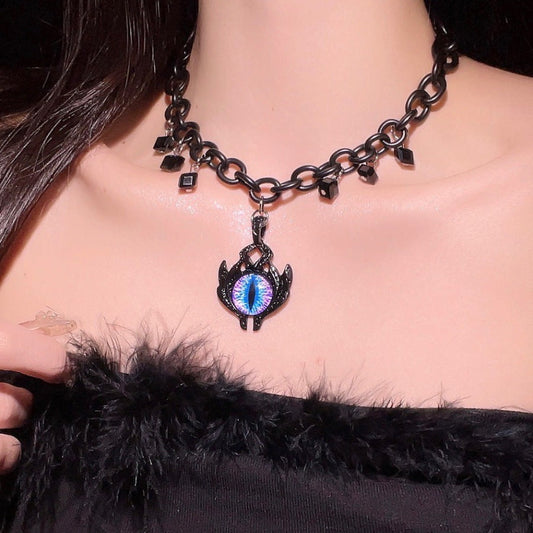 Dark Style Demon Eye Necklace Niche Hip Hop Choker Design High-End Clavicle Chain