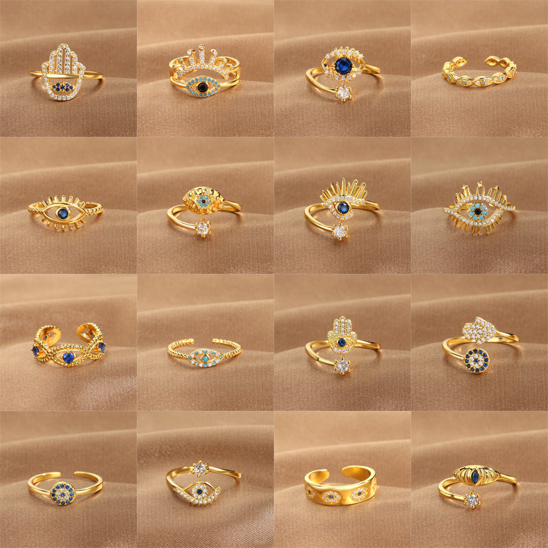 Jewelry Devil's Eye Blue Eye Open Ring Factory Direct Sale