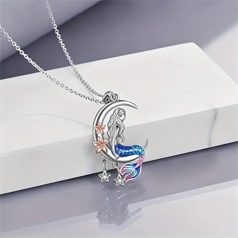 Mermaid Star Multicolor Necklace European and American fashion Valentine's Day Gift Pendant