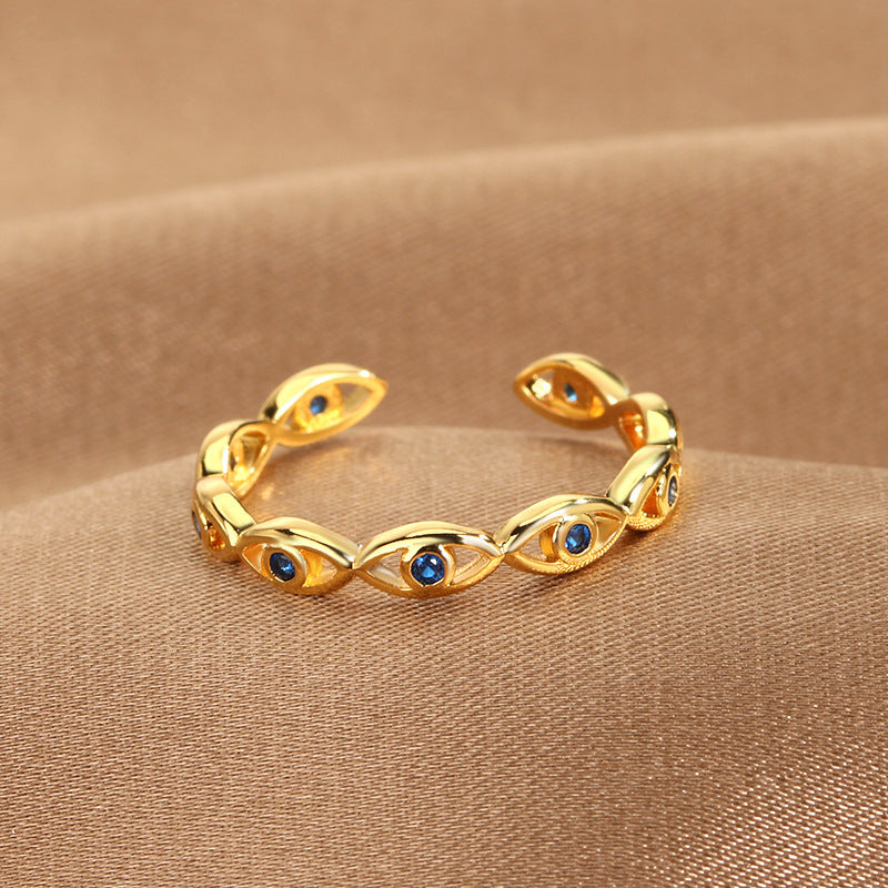 Jewelry Devil's Eye Blue Eye Open Ring Factory Direct Sale