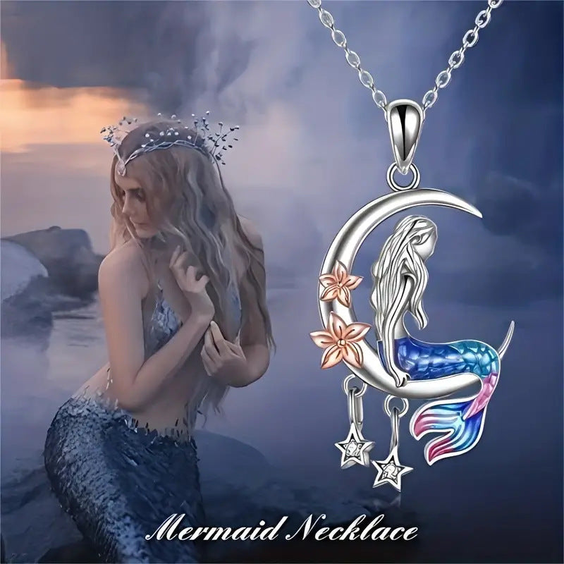 Mermaid Star Multicolor Necklace European and American fashion Valentine's Day Gift Pendant