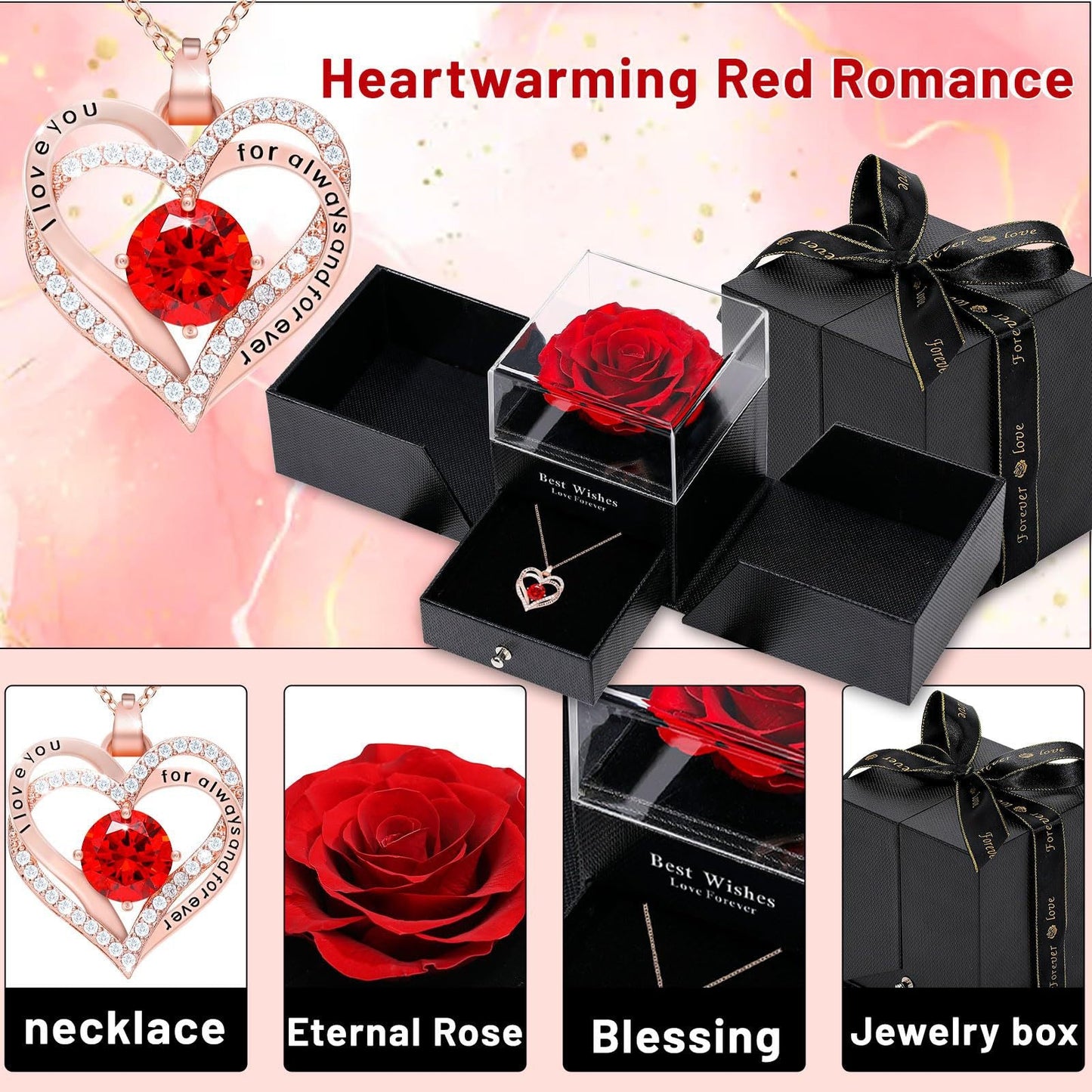 Heart-shaped Necklace for Women Double Heart Versatile Pendant Collarbone Chain Valentine's Day