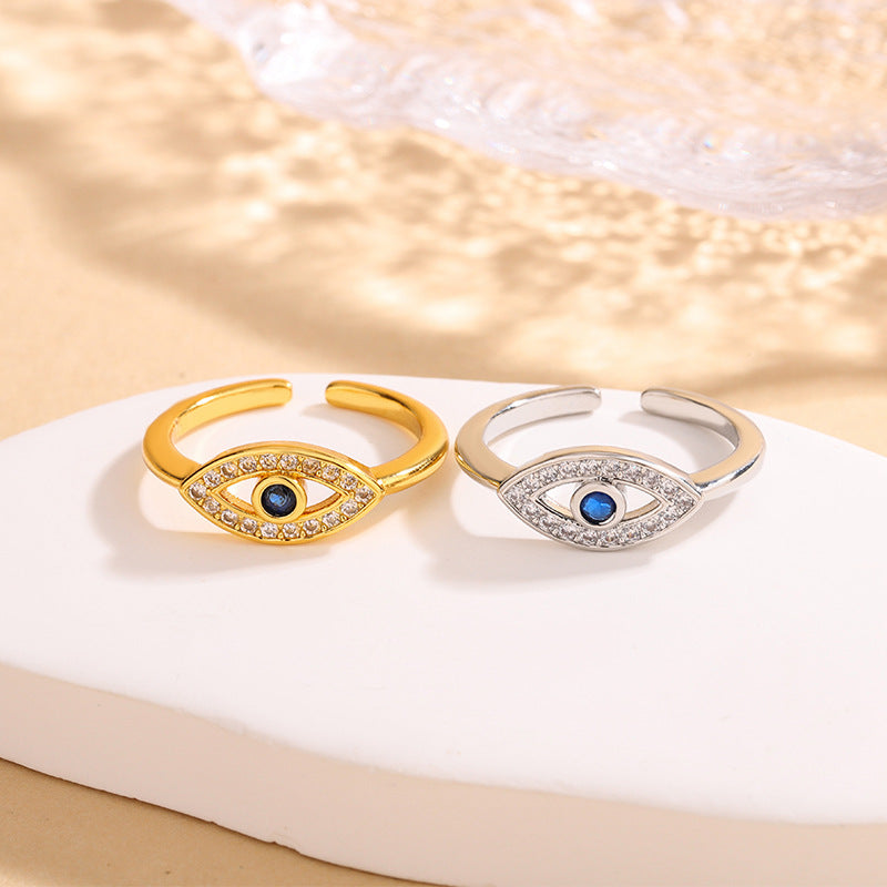 Jewelry Devil's Eye Blue Eye Open Ring Factory Direct Sale