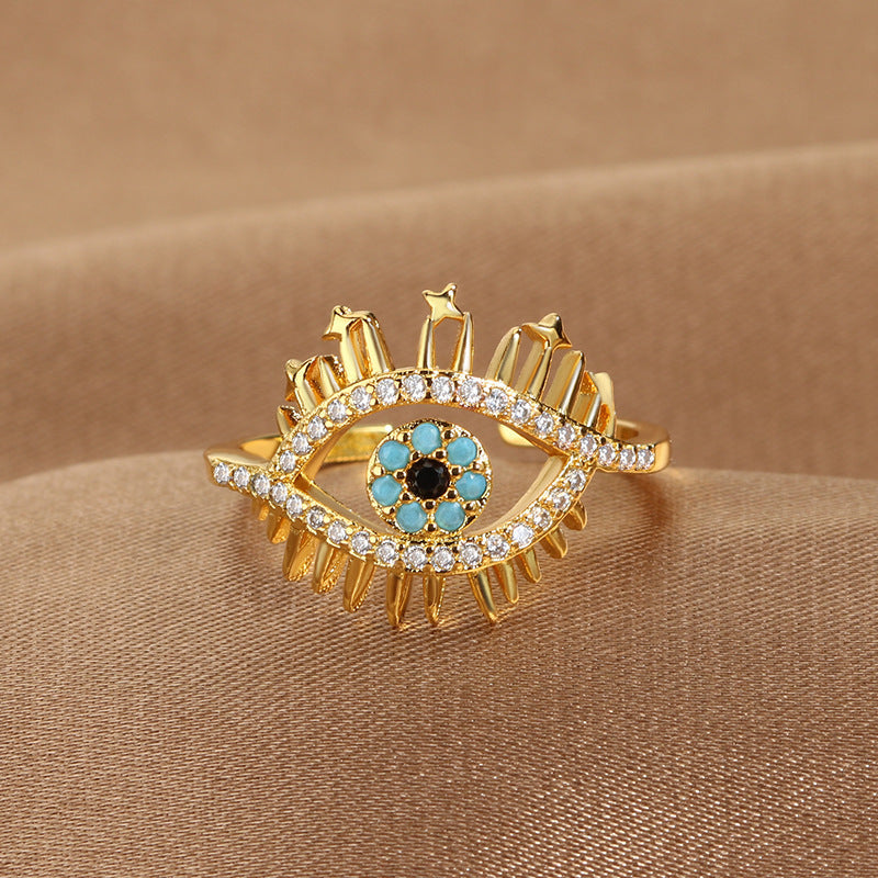 Jewelry Devil's Eye Blue Eye Open Ring Factory Direct Sale