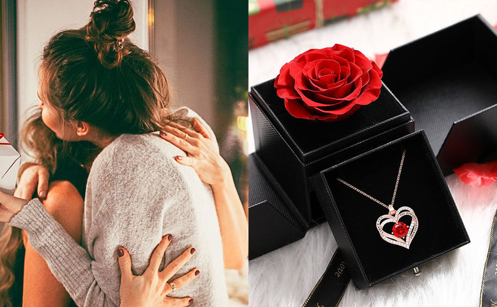 Heart-shaped Necklace for Women Double Heart Versatile Pendant Collarbone Chain Valentine's Day