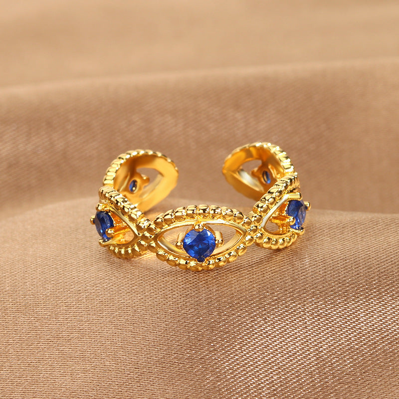 Jewelry Devil's Eye Blue Eye Open Ring Factory Direct Sale