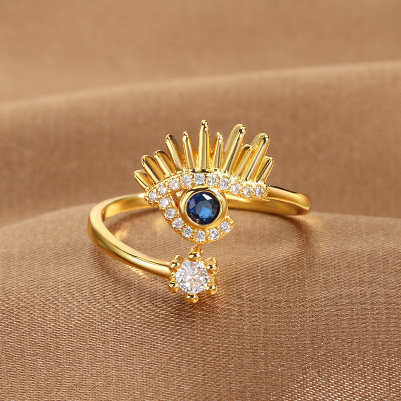 Jewelry Devil's Eye Blue Eye Open Ring Factory Direct Sale