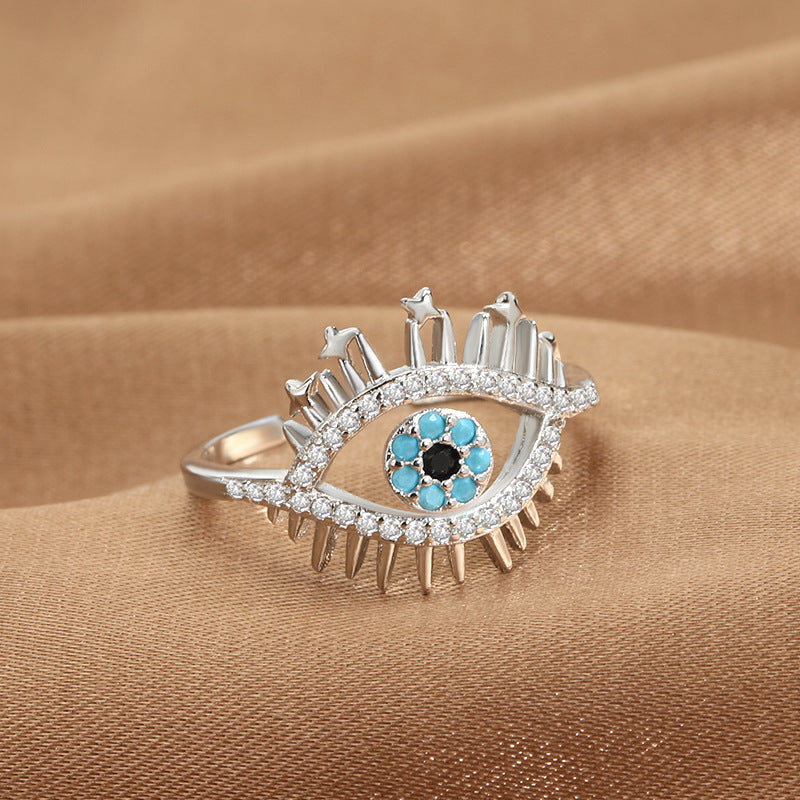 Jewelry Devil's Eye Blue Eye Open Ring Factory Direct Sale
