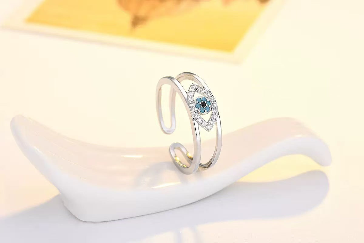 Jewelry Devil's Eye Blue Eye Open Ring Factory Direct Sale