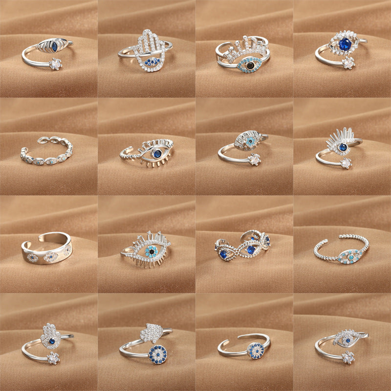 Jewelry Devil's Eye Blue Eye Open Ring Factory Direct Sale