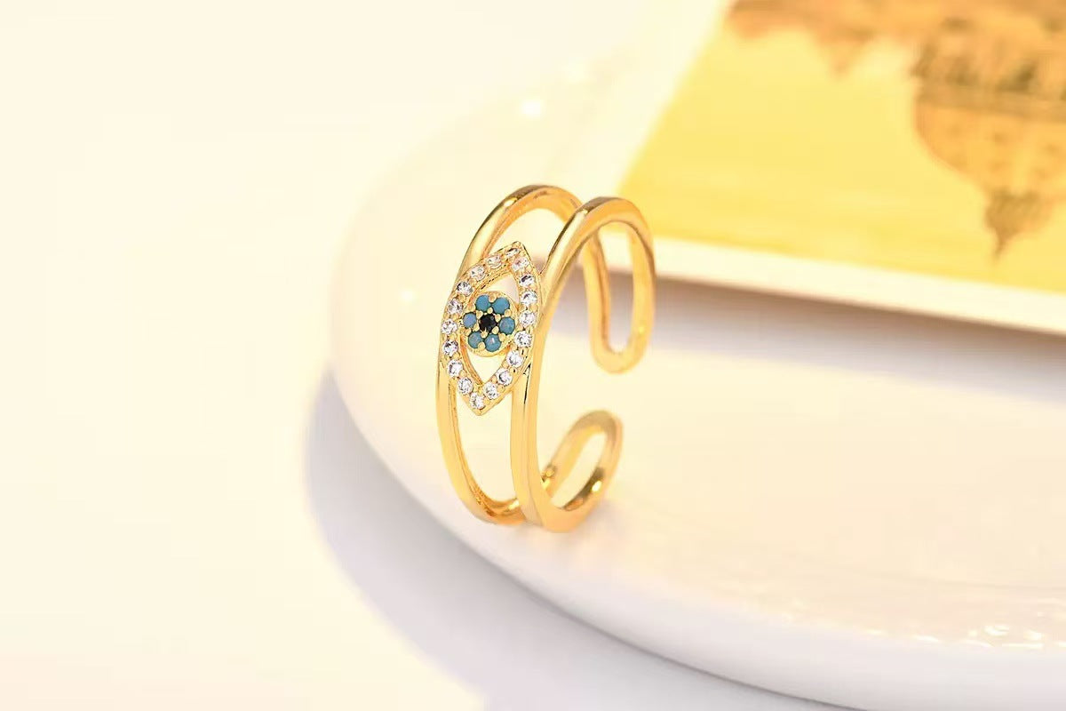 Jewelry Devil's Eye Blue Eye Open Ring Factory Direct Sale