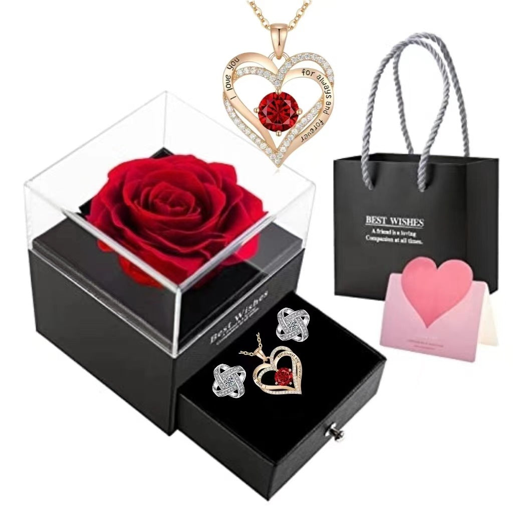 Heart-shaped Necklace for Women Double Heart Versatile Pendant Collarbone Chain Valentine's Day