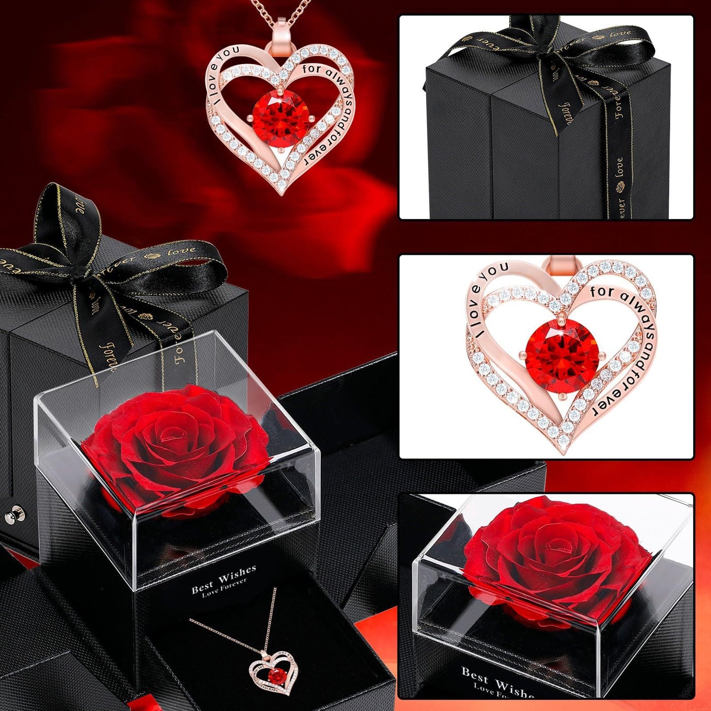 Heart-shaped Necklace for Women Double Heart Versatile Pendant Collarbone Chain Valentine's Day