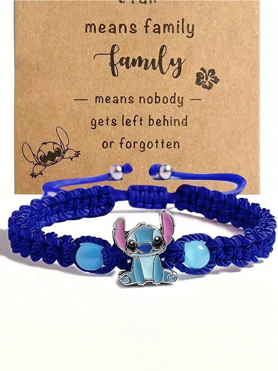 Cartoon Character Braided Bracelet Couple Style Cute Funny Blue