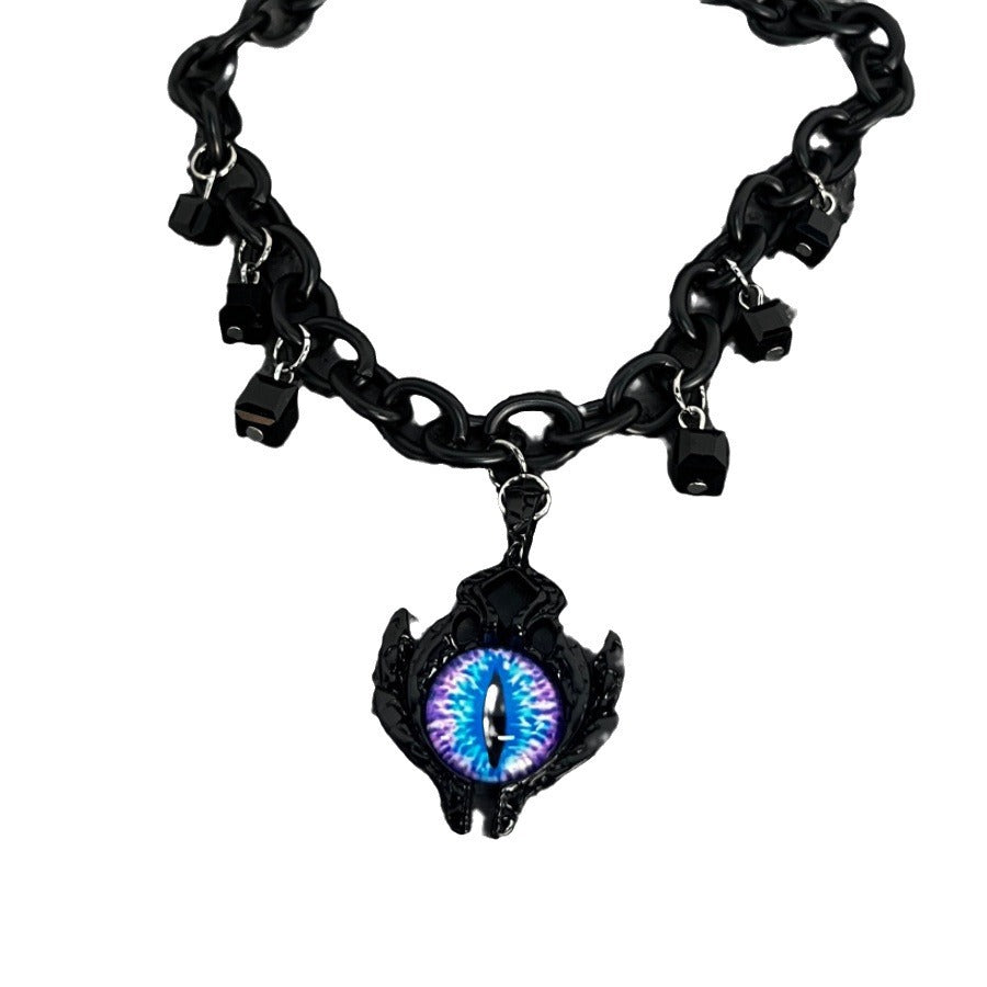 Dark Style Demon Eye Necklace Niche Hip Hop Choker Design High-End Clavicle Chain