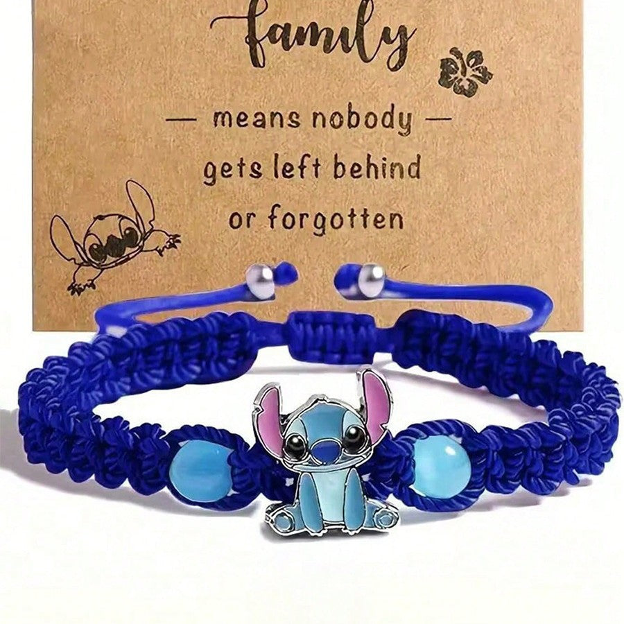 Cartoon Character Braided Bracelet Couple Style Cute Funny Blue